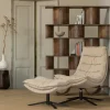 Woood Draaifauteuil Kube met hocker naturel