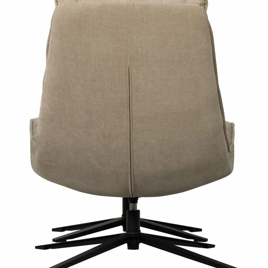 Woood Draaifauteuil Kube met hocker naturel