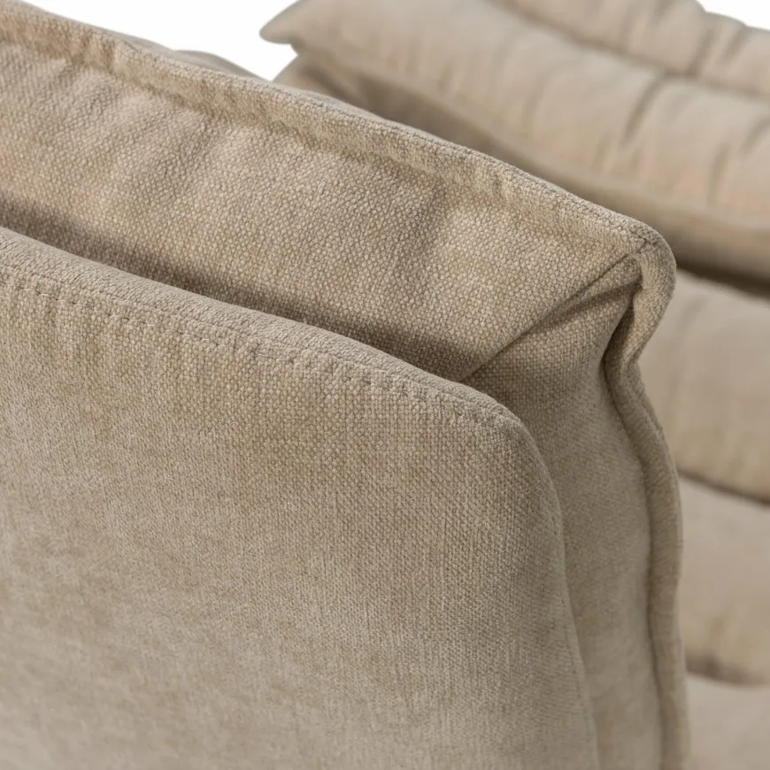 Woood Draaifauteuil Kube met hocker naturel