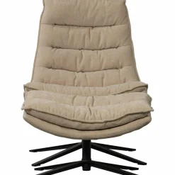 Woood Draaifauteuil Kube met hocker naturel