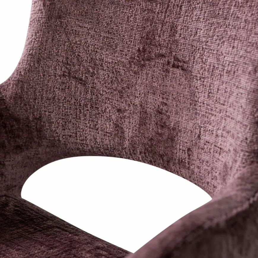 Woood Eliva eetkamerstoel structure velvet paars - set van 2
