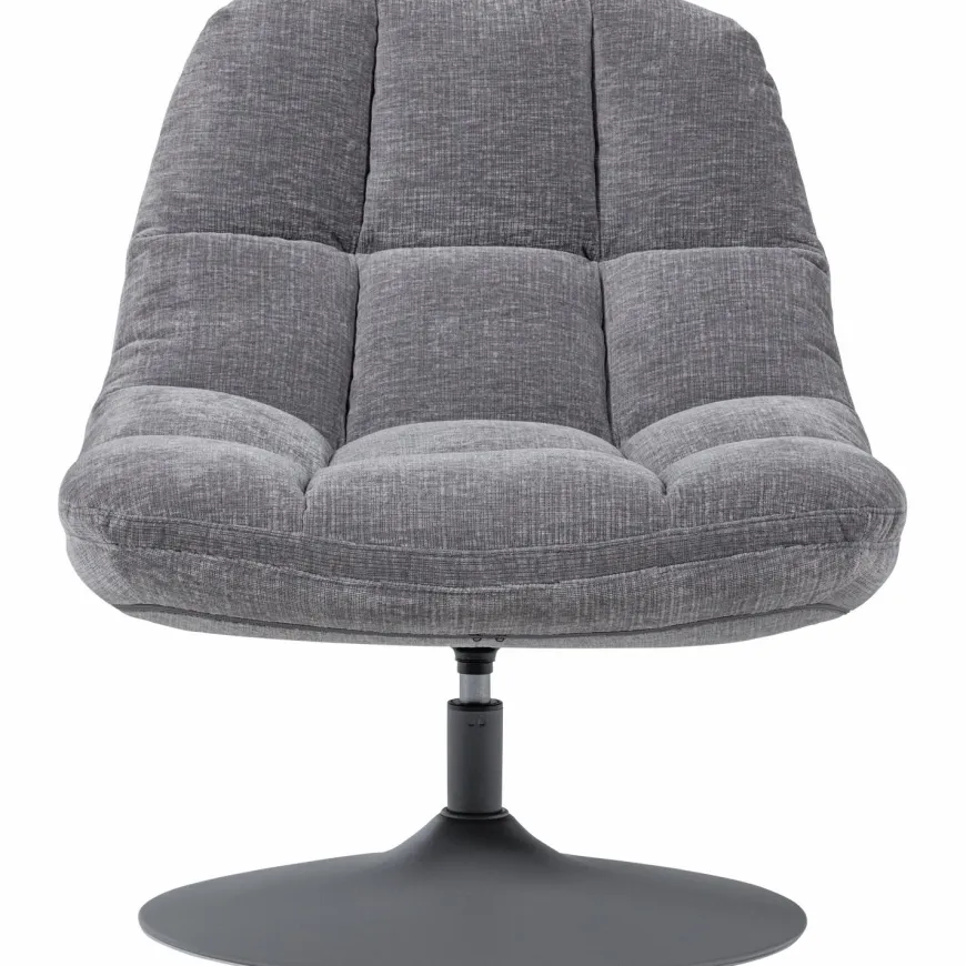 Woood Elvi Draaifauteuil Chenille Structuur Lichtgrijs