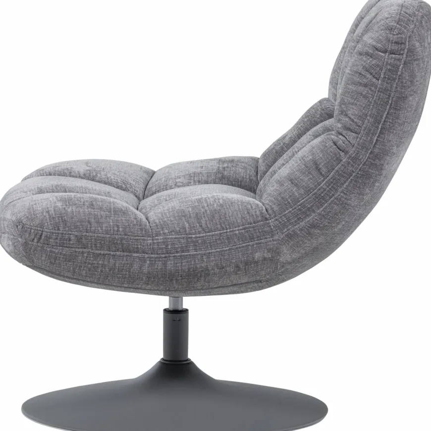 Woood Elvi Draaifauteuil Chenille Structuur Lichtgrijs