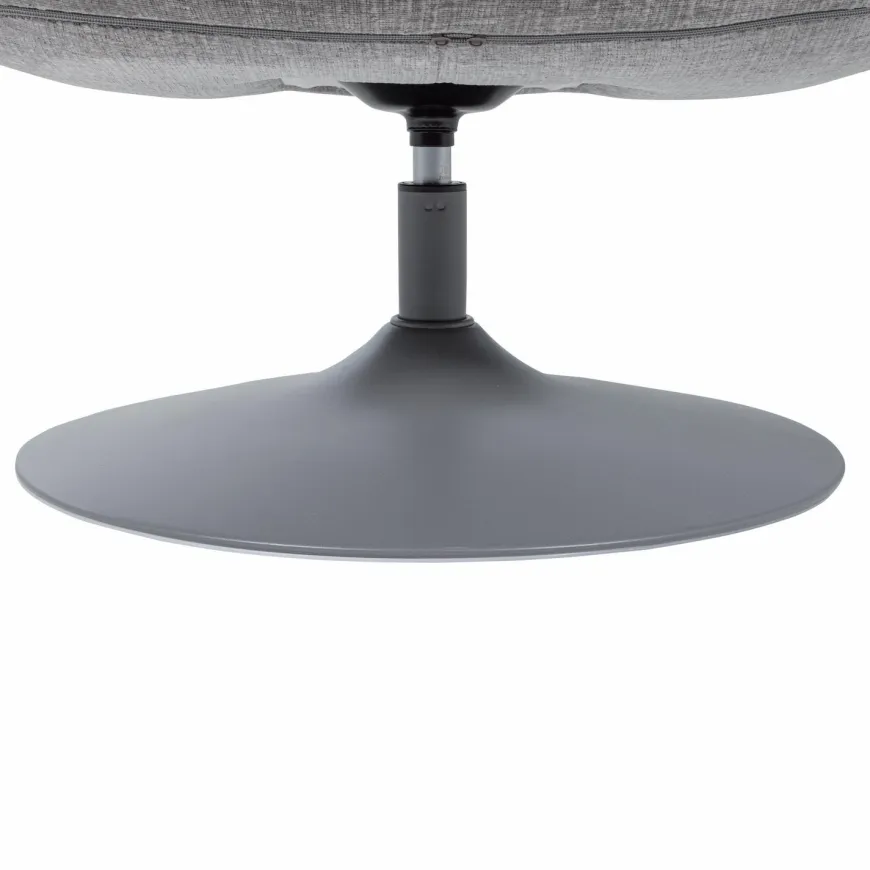 Woood Elvi Draaifauteuil Chenille Structuur Lichtgrijs