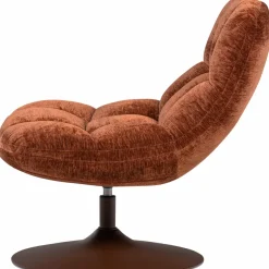 Woood Elvi Draaifauteuil Chenille Structuur Roestbruin