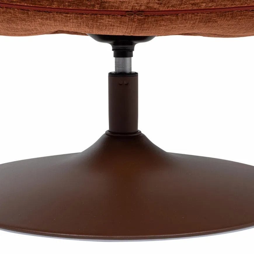 Woood Elvi Draaifauteuil Chenille Structuur Roestbruin