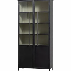 Woood EXHIBIT XL 2-deurs vitrinekast metaal zwart