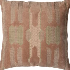 Woood Feis kussens velvet roze/naturel - set van 3