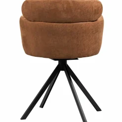 Woood Fenne draaibare eetkamerstoel leerlook cognac
