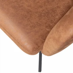 Woood Fenne draaibare eetkamerstoel leerlook cognac