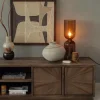 Woood Gigi tafellamp gehamerd glas 51xo15cm bruin