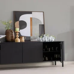 Woood Gunnar Dressoir 200 Cm Grenen Matzwart [fsc]