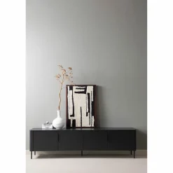 Woood Gunnar tv meubel 200 cm grenen matzwart [fsc]