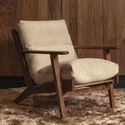 Woood Houston fauteuil bouclé/hout naturel