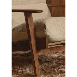 Woood Houston fauteuil bouclé/hout naturel