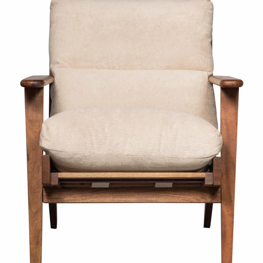 Woood Houston fauteuil bouclé/hout naturel