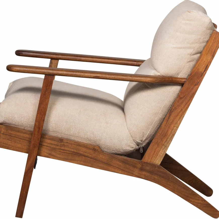Woood Houston fauteuil bouclé/hout naturel