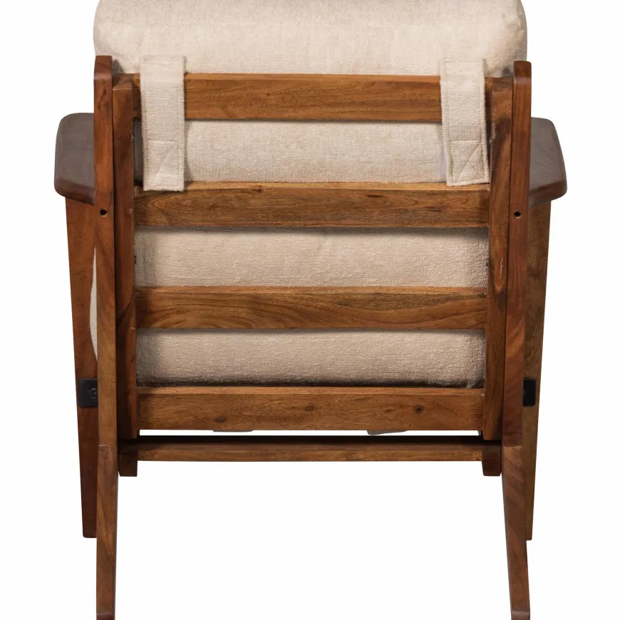Woood Houston fauteuil bouclé/hout naturel