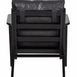 Woood Houston fauteuil echt leer zwart