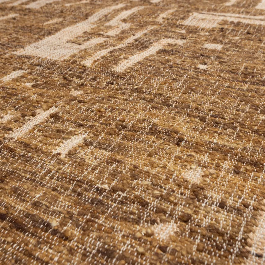 Woood Ian handgeweven vloerkleed wol/katoen bruin 170x240cm