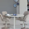 Woood Janne uitschuifbare eettafel rond eiken dakargrau [fsc]