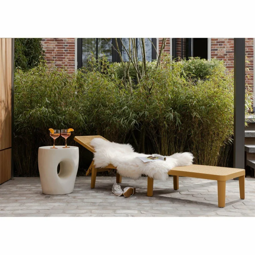 Woood Jinte ligbed tuin kunststof geel