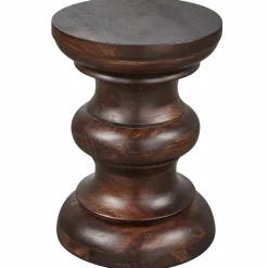Woood Jonah bijzettafel hout donkerbruin 42xo30cm