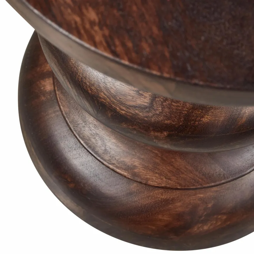 Woood Jonah bijzettafel hout donkerbruin 42xo30cm