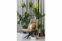 Woood Jouke draaifauteuil kunstleer - Groen en Cognac