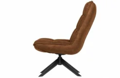 Woood Jouke draaifauteuil kunstleer - Groen en Cognac