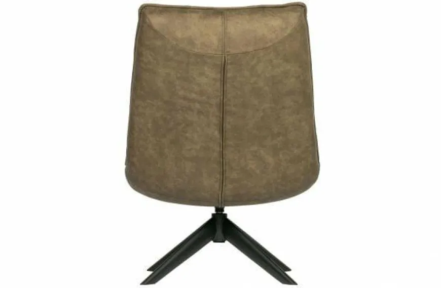 Woood Jouke draaifauteuil kunstleer - Groen en Cognac