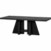 Woood Kean eettafel met middenpoot mango zwart 220x100cm