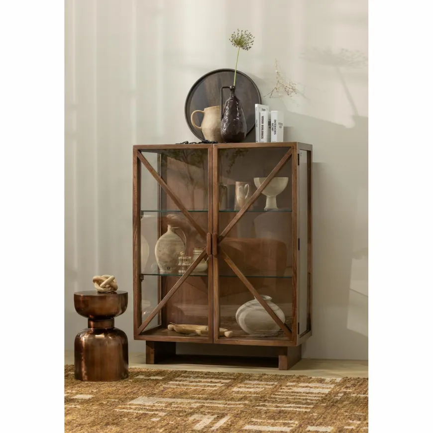 Woood Kella 2-deurs kast mango hout bruin