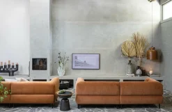 Woood Lloyd 4-zits Bank Gewassen Fluweel Cinnamon
