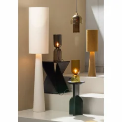 Woood LOFT vloerlamp metaal/boucle tapenade 130xO30CM
