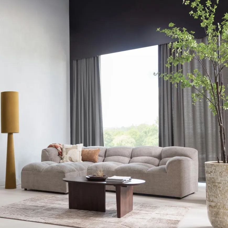 Woood Loft vloerlamp xl metaal/boucle tapenade 187xo35cm