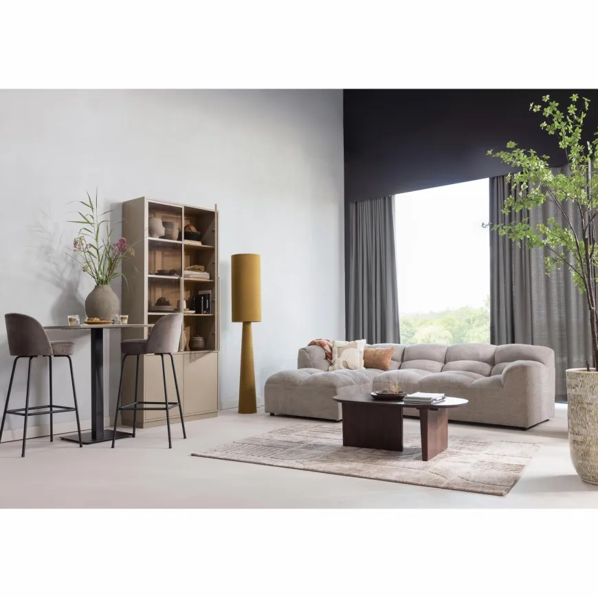 Woood Loft vloerlamp xl metaal/boucle tapenade 187xo35cm