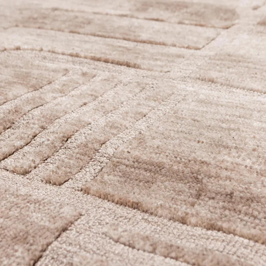 Woood Lovi vloerkleed polyester/katoen taupe 170x240cm