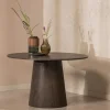 Woood Maan Eettafel Rond Mdf Donkerbruin Ø 120cm