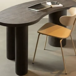 Woood MAAN organisch sidetable/bureau MDF donkerbruin