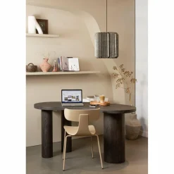Woood MAAN organisch sidetable/bureau MDF donkerbruin