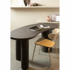 Woood MAAN organisch sidetable/bureau MDF donkerbruin