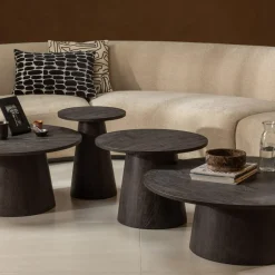 Woood Maan salontafel mdf donkerbruin 35xø100cm