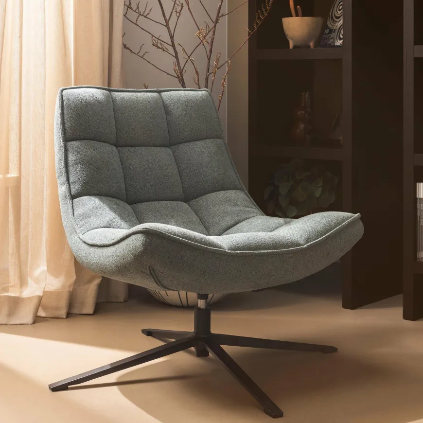 Woood Maudi draaifauteuil blue stone