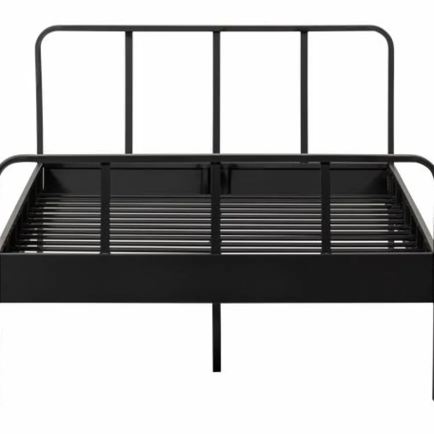 Woood Mees Bed Twijfelaar Metaal Zwart 120x200cm