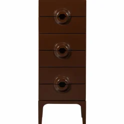 Woood MERGE ladekast 6 lades hout bruin/rood
