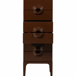 Woood MERGE ladekast 6 lades hout bruin/rood