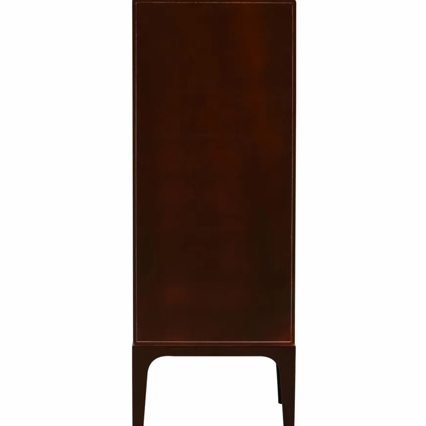 Woood MERGE ladekast 6 lades hout bruin/rood