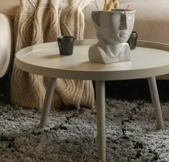 Woood Mesa Bijzettafel L Hout Antique Beige 34 X Ø 60