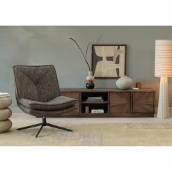 Woood Milaro draaifauteuil bruin melange